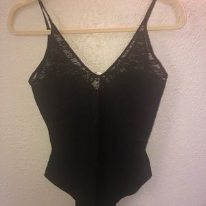 H&M lace tank Bodysuit Black NWT